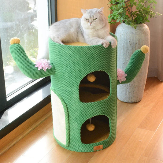 Cactus-Shaped Multi-Level Cat Climbing Tower