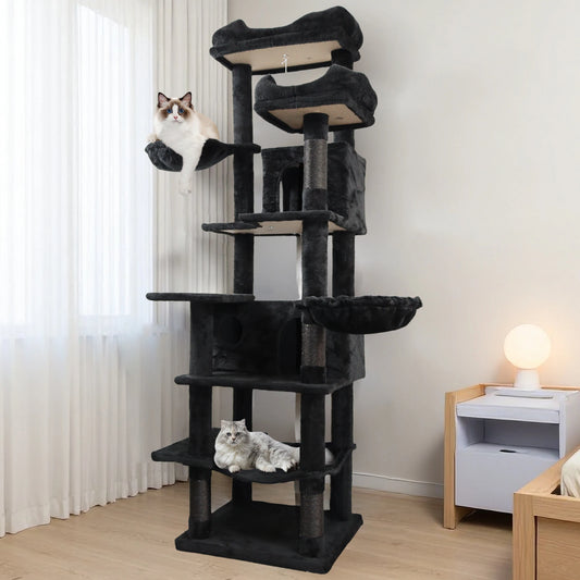 Modern 68" Eco-Friendly Cat Tree with Hammock