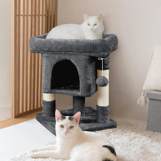 Compact 23.5" Sisal Cat Scratching Post with Perch