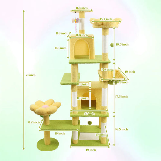 Four-Level Flower-Shaped Luxury Cat Tower