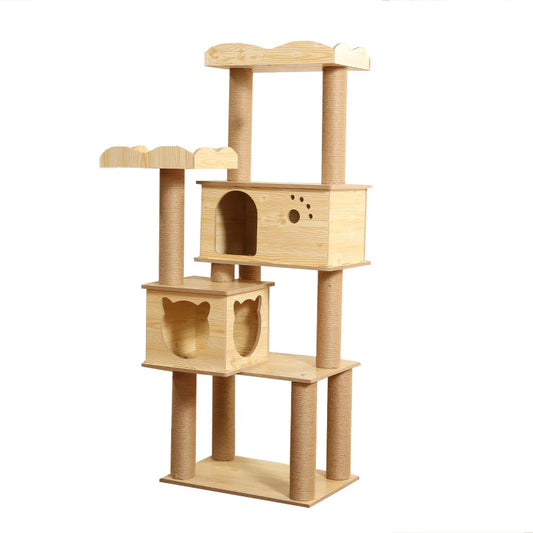 Classic Solid Wood Cat Tree Tower