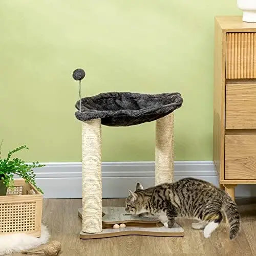 Multi-Size Sisal Cat Scratching Tower with Plush Perch