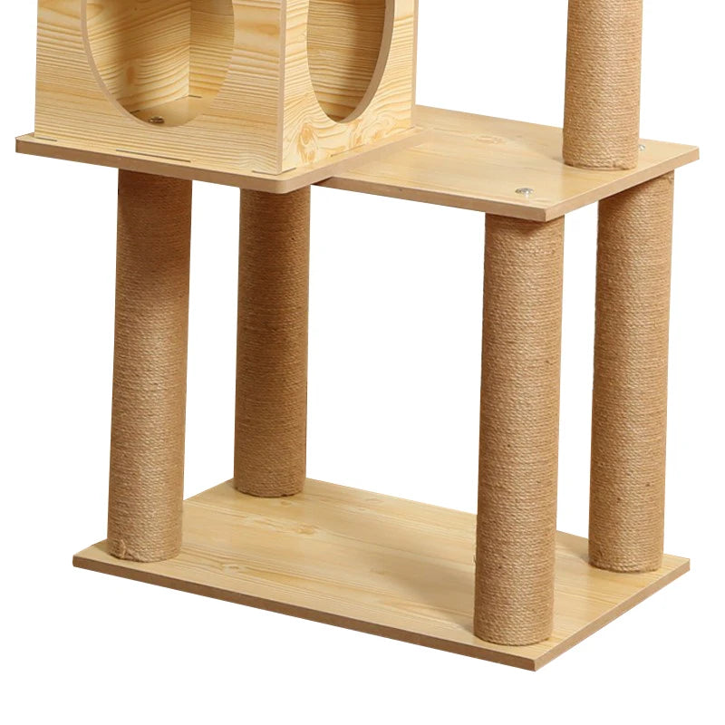 Classic Solid Wood Cat Tree Tower