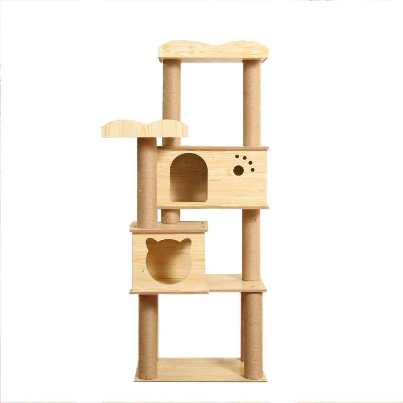 Classic Solid Wood Cat Tree Tower