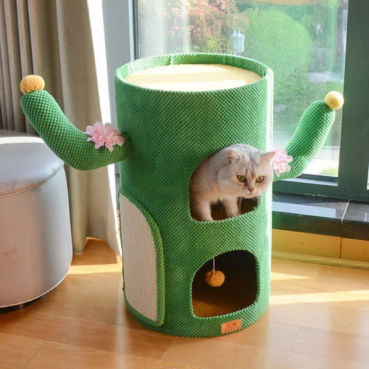 Cactus-Shaped Multi-Level Cat Climbing Tower
