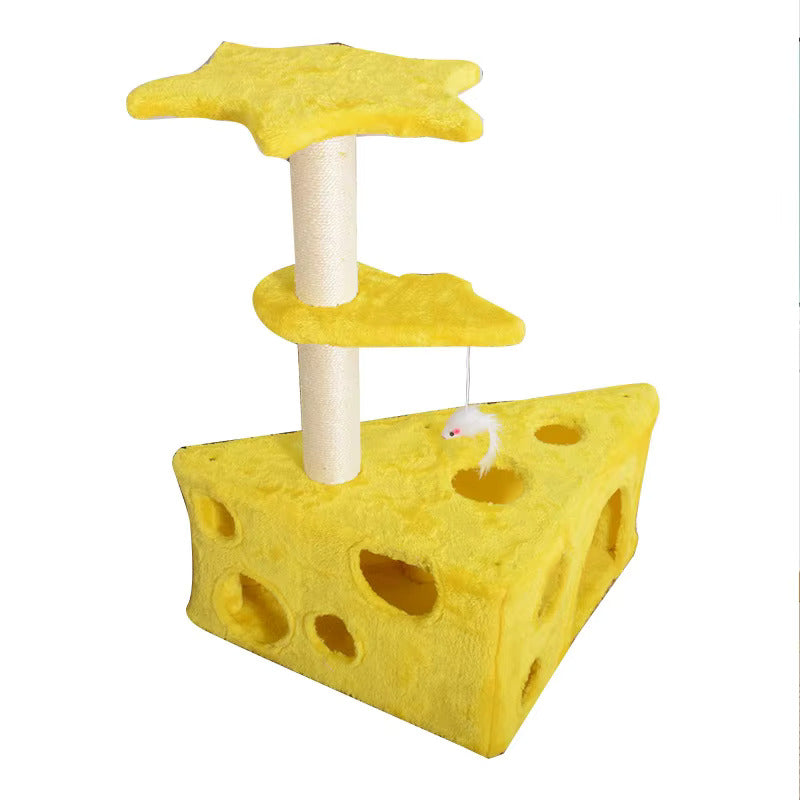 Cheese-Shaped Washable Cat Tower & Hideaway